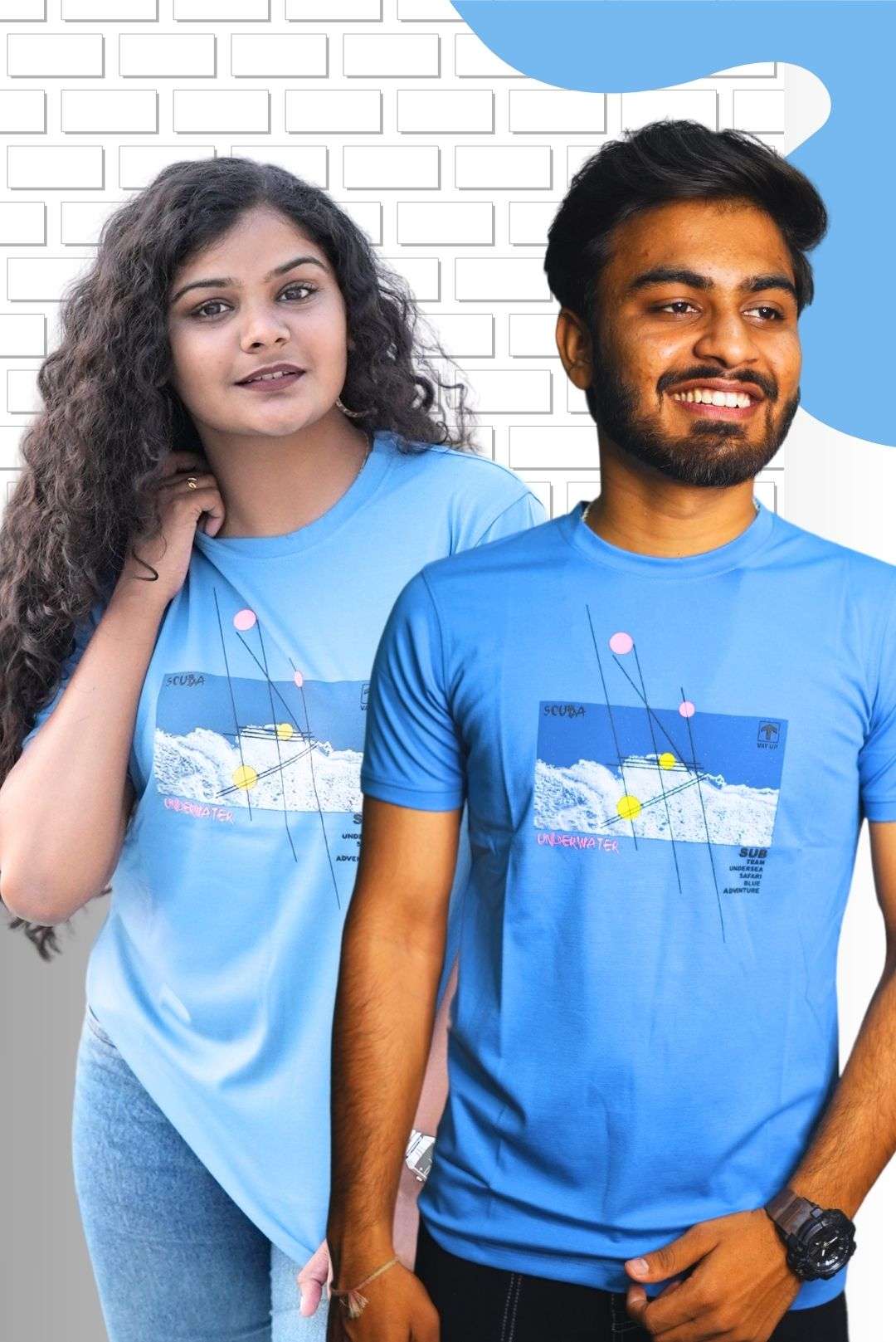 Sky Blue Unisex Cloud Abstract T-Shirt | Artistic & Casual