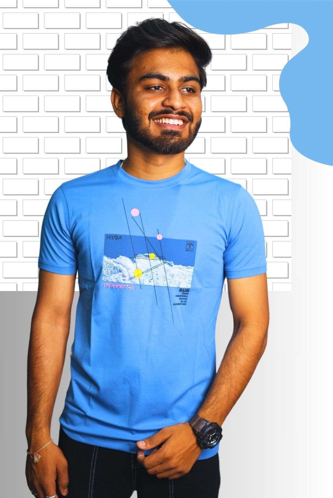 Sky Blue Unisex Cloud Abstract T-Shirt _ Artistic & Casual – brg-finery (3)